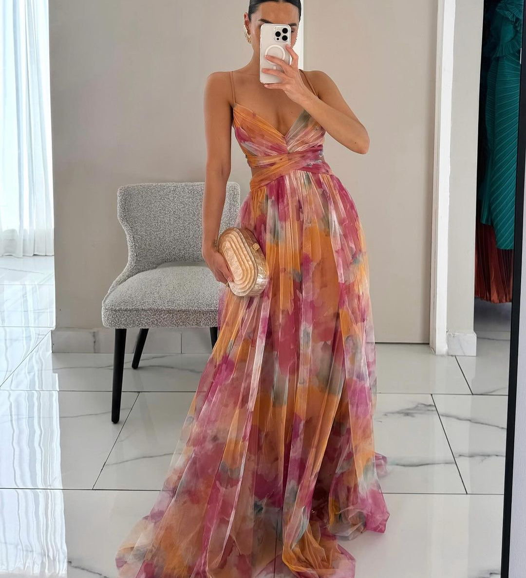Giselle | Lummav Maxi-kleit Lillemustriga